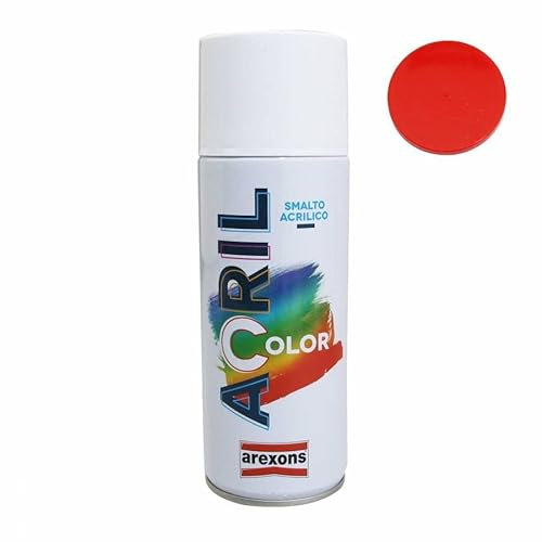 Arexons - Vernice acrilica, colore rosso fuoco RAL 3000 (TM 125-fantic 1981), spray da 400 ml (3935)
