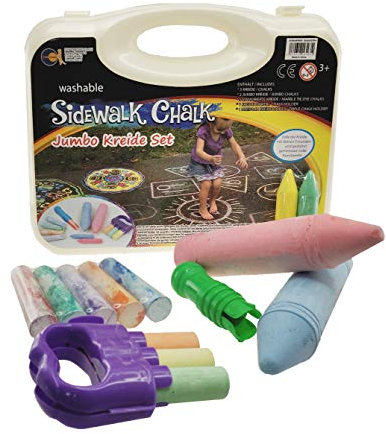 Fun Trading Jumbo Kreide Set - Straßenmalkreide - Straßenkreide - 14-teiliges Set