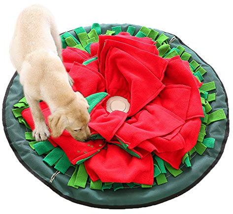 PJDDP Hunde Schnüffelteppich, Waschbar Faltbar Schnüffelrasen, Riechen Trainieren Schnüffeldecke Futtermatte, Trainingsmatte Für Haustier Hunde Katzen, rutschfest Intelligenz Hundespielzeug