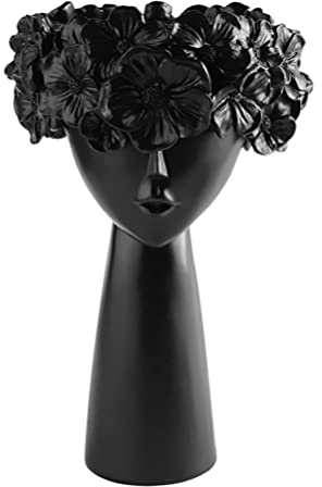 Happyyami Totenkopf-Pflanztopf Aus Harz Skandinavischer Blumentopf Für Wohnzimmer Und Garten Dekorativer Kopf Übertöpfe Für Innenbereich Modernes Nordic Home Decor 28X7 Zoll