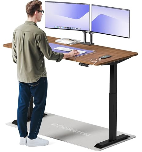 Desktronic HomeOne Standing Desk 160x80cm – Dual Motor Electric Height Adjustable Desk with USB & USB-C Charging, 3 Memory Presets & Touchscreen Controller – Home Office