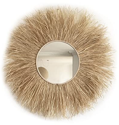 Wanddekorationsspiegel aus natürlichem Bast - Mirror Raffia