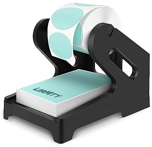 LERMITY Thermo-Etikettenhalter für Rollen und Fächerfalz-Etiketten, Versandetikettenhalter für Desktop-Thermodrucker und Etikettendrucker-Zubehör (schwarz)