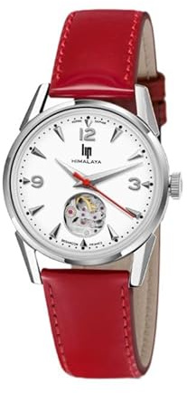 Lip Montre Himalaya 33mm - Automatique Coeur Battant - Cuir Rouge