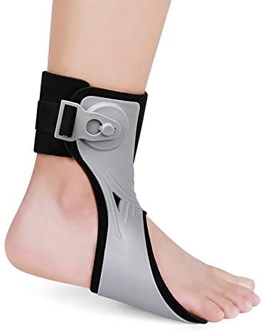 Fußheber-Orthese, Unisex, passend für Rechts-/Linksfuß-Orthese, Knöchelbandage, bequem gepolstert, verstellbare Wickelkompression für verbesserten Gehgang, verhindert Krämpfe, Knöchelverstauchungen