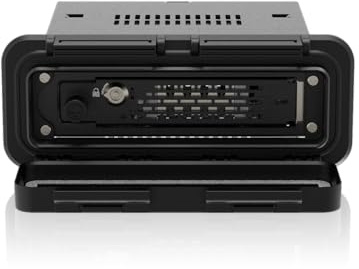 ICY DOCK 1-Bay Hot Swap 2,5 Zoll SATA III 6Gbps /SAS 3.0 12Gbps SSD/HDD Wechselrahmen-Gehäuse Vollmetall mit Rändelschraube und Wasserfester IPX5 Frontblende - ToughArmor EX MB491SKL-1B