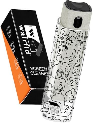 walrfid Laptop Screen Cleaner, Car Screen Cleaner Spray and Wipe, Phone Cleaning Kit for Electronic Computer, iPad, iPhone, MacBook, TV, Monitor, Tablet, Car Display, with Black Graffiti Case - Cream