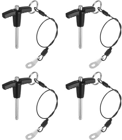 sourcing map 4 perni di bloccaggio con manico a T, 5 mm x 30 mm, lunghezza di utilizzo, in acciaio inox, perno a sgancio rapido