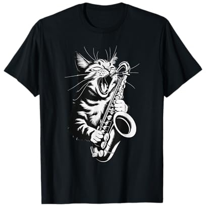 Cat Playing Saxophone T-Shirt