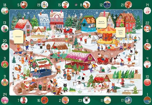 Mein Wimmel-Adventskalender: Auf dem Weihnachtsmarkt: Suchen und Entdecken | Großer Adventskalender mit Suchleiste und 24 Bildertürchen für Kinder ab 2 Jahren