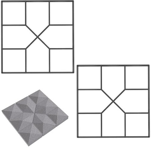 SUBTLETY Pflasterform DIY Gehweg Form Pflasterstein Gehwegplatten Pflastermacher Gießen Beton Schablone zur Herstellung von Garten Trittsteine, Pflastersteine, Terrassenplatten (Motive C, 2 Stück)