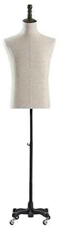 OWOHYG Männliche Schaufensterpuppe Torso Körper Büsten Einstellbare Höhe Mit Eisen Rollen Manikin Modell Dummy Für Kleidung Display Schwarz,