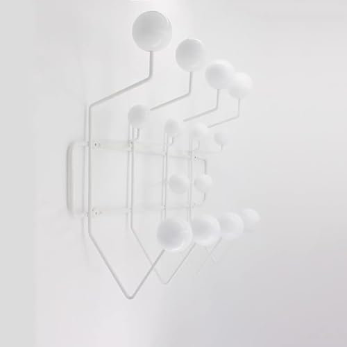 Generisch Praktische Klassische Hang It All Garderobe - Mid-Century Pop Wood Ball Metall, Minimalistische Wandmontage Mit Massiven WalnussholzkugelnWhite,S