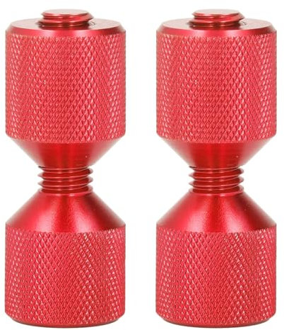 Flange Alignment Pin Double Hole Anodized Aluminum Durable Precision Machined Threads For Pipe Flanges Alignment Automotive Ships Machinery 1 1/8in 2pcs Set (Red)