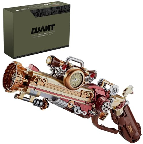 DUANT 39035 Feurige Rosen Vintage Pistole Baukasten Set, 899 Pcs Steampunk Pistole Construction Set, Mittelalterlich Waffen Gewehr Modell, Gun Spielzeug Klemmbausteine