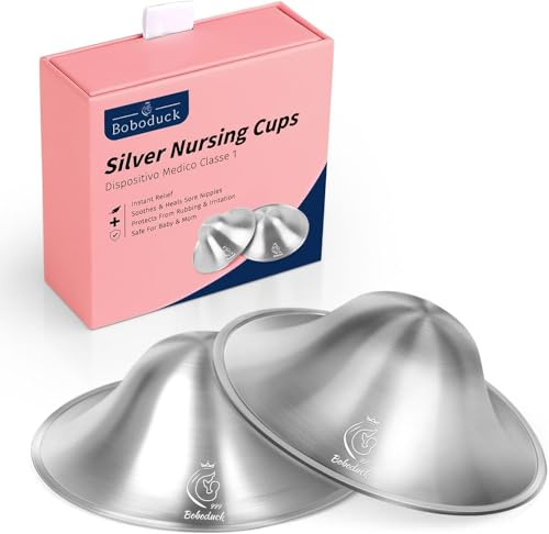 999 Silver Nursing Cups, Breastfeeding Protection Covers, Reusable Nursing Shields for Nursing Mothers, Breastfeeding Accessories, Comfortable Fit (Large)