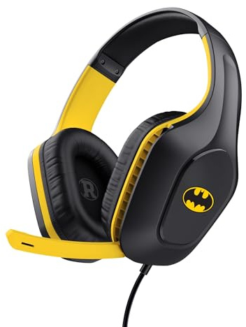 GXTrust Zirox Casque Gaming Léger Over-Ear avec Licence Batman, Noir | Transducteurs 50 mm, Audio Jack 3.5 mm, Câble de 1,2 m, Casque Gamer Filaire avec Micro, PC, PS, Switch