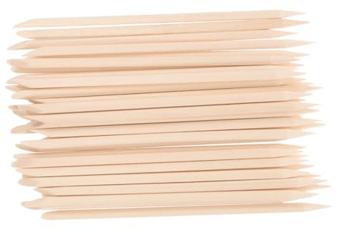 IWOWHERO 100 pièces Kit Bâtonnets Bois pour Cuticules Repousse-cuticules Manucure et Pédicure Outils Multifonctions Durables pour Ongles Nettoyage et Nail Art Adaptés Débutants et