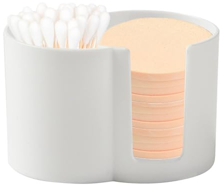 Contenitore Per cotton fioc - 10x7x6,3 Cm Ecologico Design Solido | Stoccaggio Separato Igienico Rotondo Estetico Versatile – Organizer Da Bagno Domestico Viaggio | St