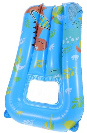 GLEAVI Inflatable Dinosaur Floating Pad Boys and Girls Pool Float Board Blue with Window Water Observation Boys and Girls Swim Float for Summer Water Sports and Pool Play