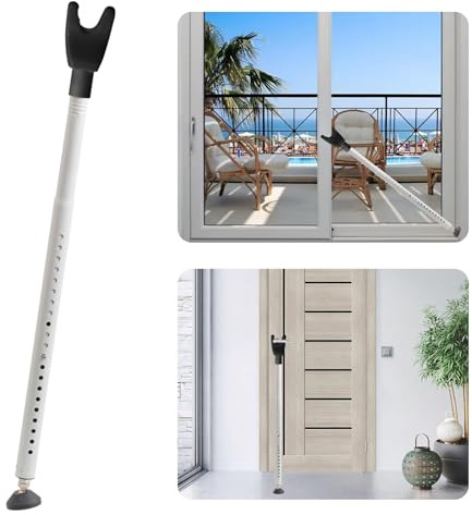 Verstellbare Tür-Sicherheitsstange,19 to 55 Inches hohe Sicherheit Teleskop-Verriegelungsstange, Einbruchschutz Türstopper, Schiebetür Sicherung für Zuhause, Wohnung, Hotelzimmer, Weiß