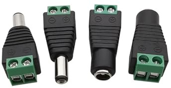 Connettori DC 12V maschio femmina 5,5x2,1mm / 5,5x2,5mm Spina di alimentazione Jack Prese Adattatore Connettore(5 Male 5 Female,5.5x2.5mm)