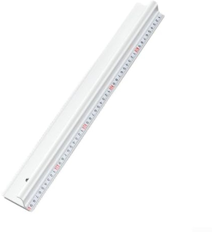 Règle de coupe en alliage d'aluminium de 50 cm avec protection de sécurité antidérapante pour papier, scrapbooking, bureau, école, dessin, argent