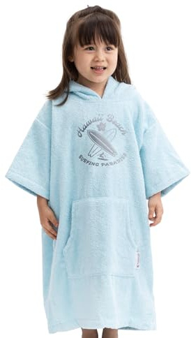 HOMELEVEL Badeponcho für Kinder und Teenager - Poncho Handtuch für Strand Schwimmbad - Surfponcho mit Kapuze - Bademantel für Jungen und Mädchen