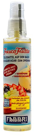 FABBRI 1905 - Fresca Frutta | Gelatine Spray für Torten und Obst | Vegane Gelatine auf Agar Agar Basis zum sprühen auf Obst und Obsttorten | Inhalt: 150ml
