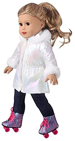 DUORUIMI Puppenkleidung Winter Outfit Lange Mantel Jacke für American Girl Doll 45,7 cm