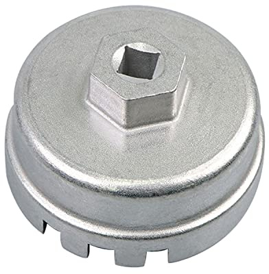 VKVXCLON Llave de filtro de aceite de 1,8 L, herramienta de extracción de tapa de filtro de aceite, 64 mm, 14 flautas, compatible con Toyota Lexus Prius Scion CT200h para motor de 4 cilindros de 1.8 L