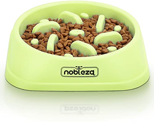 Nobleza Ciotole per Cani Grandi e Taglia Media, Ciotola Per Cani Anti Ingozzamento, Ciotola Plastica per Cane Gatto Animali Ciotola Antiscivolo Durevole ad Alimentazione lenta, Design a Puzzle, Verde