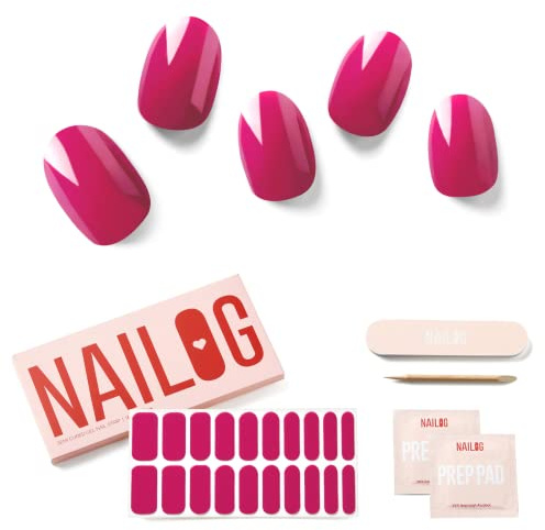 NAILOG Nagelfolie UV Härtend 20 Stück UV Nagelfolie - Flair | 20 extra lange Streifen, Gel-Nägel in Salonqualität zum Selbermachen, langanhaltend, HEMA-frei, vegan, einfach und sicher