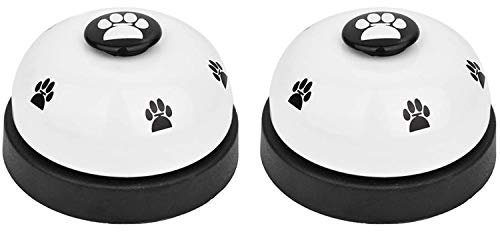 Trjgtas Pet Glocke, 2 Stück Hunde aus Metall Glocke mit rutschfestem Gummiboden, Klingel für Training, Töpfchen, transparent, Werkzeug für kleine Hunde, Katzen