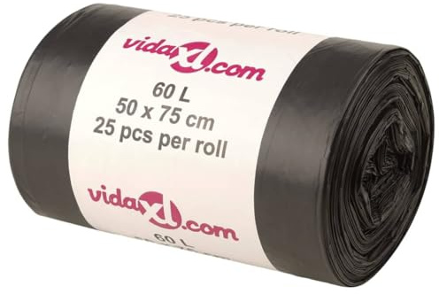 vidaXL Müllsäcke 250 Stk. Schwarz 60 L