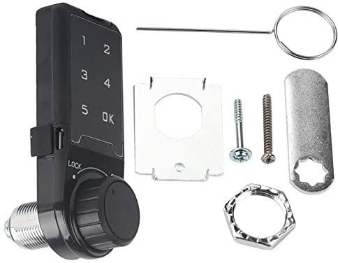 Cabinet Password Lock, Digital Code Locks Keyless Cabinet Drawer Electronic Cupboard Locks Smart Keypad Coded Button Deadbolt Lock for Furniture Office File Cabinetet