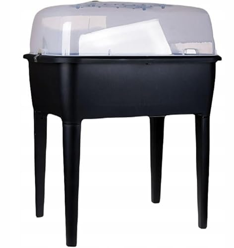 Elevated Greenhouse Plastic Raised Garden Bed Planter Pot Box Plant Lid 3 Colour 52 Litres (Anthracite, 83 Litres)