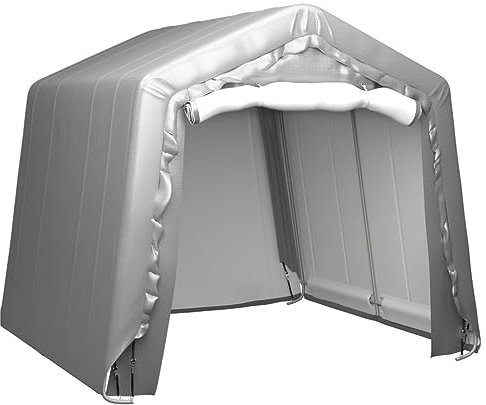 Willood Lagerzelt UV-beständig Industriezelt Zelthalle Weidezelt Zelt Zeltgarage Foliengarage Unterstand Lagerhalle 240x240 cm Stahl Grau
