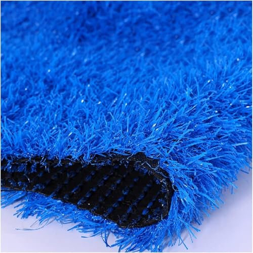 Kanduo Pelouse synthétique Gazon Artificiel synthétique, Tapis de Gazon extérieur, Tapis de Faux Gazon Bleu découpable for terrains de Jeux de Bricolage pelouse de Jardin(50x200cm)