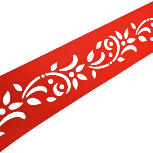 zaun|zu Premium dekor Floral #1 | Sichtschutzstreifen mit Lasermuster für Doppelstabzaun | Sichtschutz | Polypropylen | Made in Germany | UV-Stabil | modernes Design | Höhe 19cm Rot 2,55m