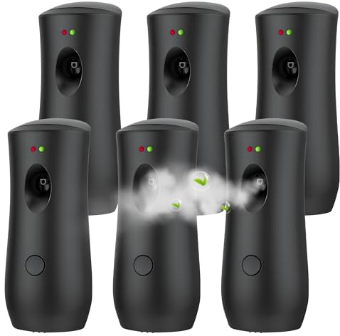 SHENGYIWA 6 PACK Automatic Air Freshener Spray Dispenser Free Standing Wall Mounted for Homes, Bedrooms, Bathrooms, Offices, Hotels