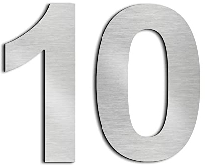 nanlyiau 2pc 3in/7.5cm Numero maison Numéros de maison numero maisonchiffres de boite aux lettres numero maison design en acier inoxydable 304 massif(3in number 10)