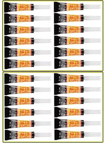 Buystarget Multipack of 24 x 3g Tube Strong Superglue All Purpose Fast Super Glue General Strong Instant Bonding Repair Power Glue Adhesive Gel For Rubber Plastic Metal Paper Leather Wood DIY Craft