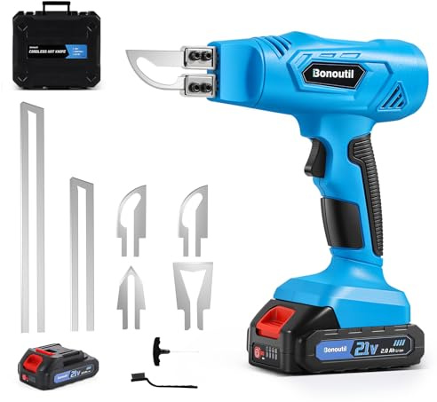 Bonoutil 21V Cordless Hot Knife Kit with 6 Blades 2.0Ah Battery Powered 5-Second Quick Heating Electric Cutting Tool Air Cooling System for Foam, Plastic, Rope Cutting