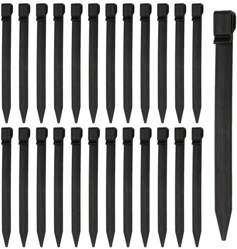 22 PcsEstacas de Jardín, Estacas de Anclaje al Suelo, 24,5 cm Estacas para Tienda de Plástico, Piquet de Tente Jardineria, Clavos de Tierra con Ganchos para Borde Jardin Bordes de Paisajes Campaña