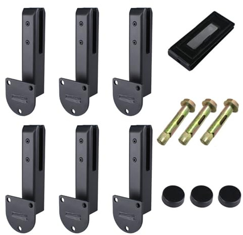 Lot De 6 Pinces Robustes en Acier Inoxydable pour Garde-Corps en Verre, Fixation LatéRale Noire, pour Escaliers De Jardin, ClôTures De Piscine, Balcons, Jardins Et Terrasses