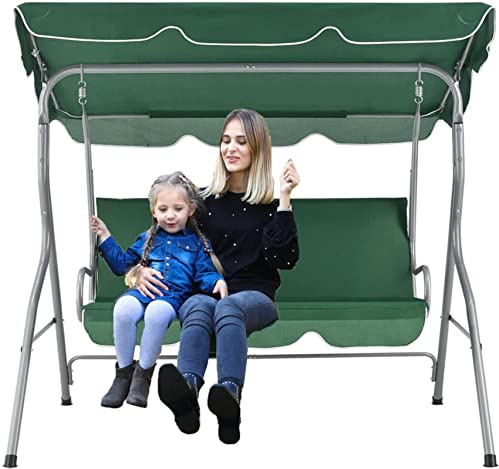 Waterproof Replacement Canopy for 2/3Seater Swing Chair Durable Outdoor Swing Cushion Cover Patio Garden Furniture Shade Hollywood Swing Replacement Parts