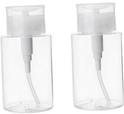 Hohopeti 2pcs 300ml Refillable Cleansing Water Holder Bottles with Leak-proof Pump Dispenser, Reusable Petg Material for Travel and Business Trip, Suitable for Hand and Nail Polishing