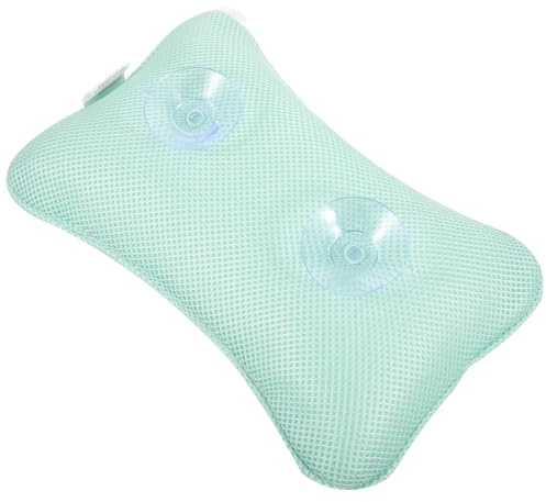 CLISPEED Bath Neck Pillow for Tub with 3D Mesh Suction Cups, Non-Slip Washable Bathtub Headrest Pillow for Spa, Sauna, and Home Bath Relaxation Random Color