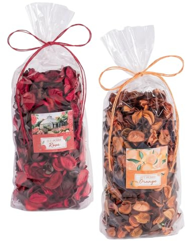 Qrelia Juego de 2 popurrí de flores secas, 150 g, sorpresa para casa, baño, regalo